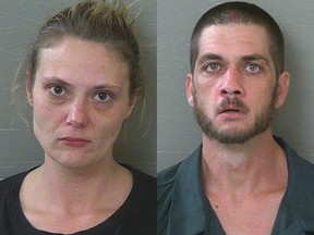 Jennifer Nichols (left) and Joshua Sanders have been charged with child neglect.
