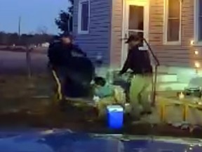 Dashcam video appears to show Penns Grove Police Officer George Manganaro kicking a suspect in the head.
