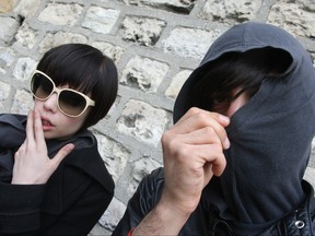 A picture taken on May 22, 2008 in Paris shows Alice Glass and Ethan Kath, members of the Canadian band Crystal Castles posing in Paris. (PIERRE VERDY/AFP/Getty Images)