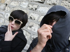 A picture taken on May 22, 2008, in Paris shows Alice Glass and Ethan Kath (R), of the Canadian band Crystal Castles. (PIERRE VERDY/AFP/Getty Images)