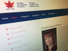 Former Canadian Race Relations Foundation board member Christine Douglass-Williams' profile is photographed on the board's official website on December 21, 2017.