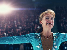 This image released by Neon shows Margot Robbie as Tonya Harding in a scene from "I, Tonya." (Neon via AP)