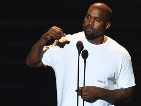 Kanye West performs on stage during the 2016 MTV Video Music Awards on August 28, 2016 at Madison Square Garden in New York. (JEWEL SAMAD/AFP/Getty Images)