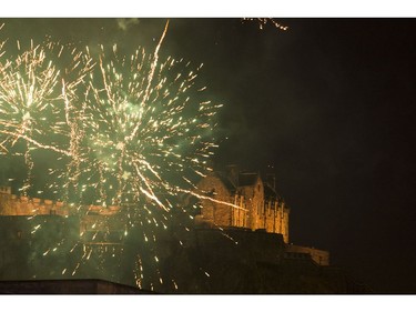 Thousands of reveller's descend onto Edinburgh's Princes Street for the worlds largest Street Party to bring in the New Year.  Featuring: View Where: Edinburgh, United Kingdom When: 31 Dec 2017. (Duncan McGlynn/WENN)