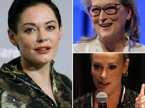 Rose McGowan (left) has criticized comments made by Meryl Streep and Alyssa Milano over about Hollywood’s wave of sexual misconduct allegations.