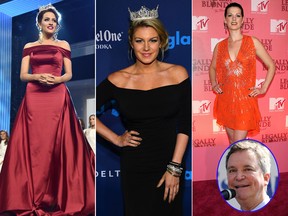 Betty Cantrell (left), Molly Hagan (centre) and Kate Shindle (right) are among the former Miss Americas who have spoken out after disparaging emails from pageant CEO Sam Haskell' (inset) came to light. (Michael Loccisano/Getty Images for dcp/Larry Busacca/Getty Images for GLAAD/Scott Gries/Getty Images/AP/Mel Evans)