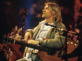 Kurt Cobain of Nirvana during the taping of MTV Unplugged at Sony Studios in New York City,, Nov. 18, 1993. (Frank Micelotta/Getty Images)