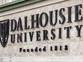 A Dalhousie University sign is seen in Halifax on Tuesday, Jan. 6, 2015.