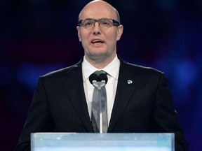 In this Feb. 7, 2014 file photo Dmitry Chernyshenko speaks during the opening ceremony of the 2014 Winter Olympics