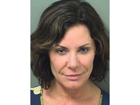 This Sunday, Dec. 24, 2017 photo provided by the Palm Beach County Sheriff's Office shows Luann de Lesseps, a star of the reality television series "The Real Housewives of New York City". De Lesseps was booked into jail early Sunday on charges of battery on a law enforcement officer, resisting arrest with violence, disorderly intoxication and corruption by threat. (Palm Beach County Sheriff's Office via AP)