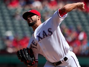Martin Perez of the Texas Rangers pitches against the Tampa Bay Rays on Oct. 2, 2016