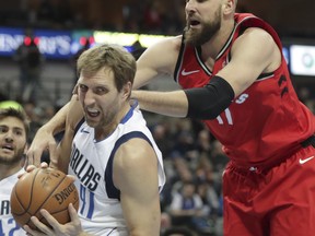 Dallas legend Dirk Nowitzki turned back the clock a bit, scoring 18 points in last night’s win. Some of them came against Jonas Valanciunas, who struggled, like many of his teammates. The Associated Press