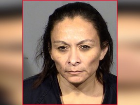 Christine Sanchez, 47, is accused of fatally shooting her three roommates on Dec. 22. (Las Vegas Metropolitan Police Department via The AP)