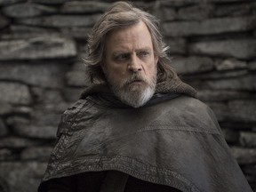 This file image released by Lucasfilm shows Mark Hamill as Luke Skywalker in "Star Wars: The Last Jedi."