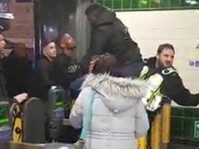 Screengrab of the incident in Covent Garden station.