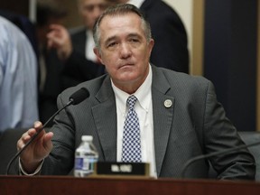 Rep. Trent Franks, R-Ariz., takes his seat before the start of a House Judiciary hearing on Capitol Hill in Washington, Thursday, Dec. 7, 2017, on Oversight of the Federal Bureau of Investigation.