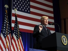 President Donald Trump speaks on national security Monday, Dec. 18, 2017, in Washington.