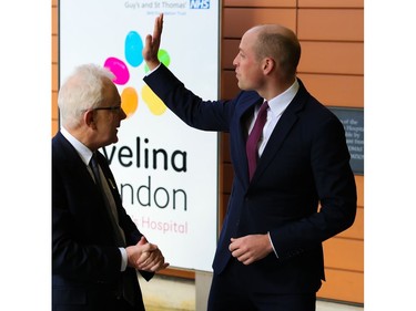 The Duke of Cambridge arrives at the Evelina Children's Hospital to celebrate the national rollout of 'Step into Health', a programme to help ex-servicemen and women find employment in the NHS.