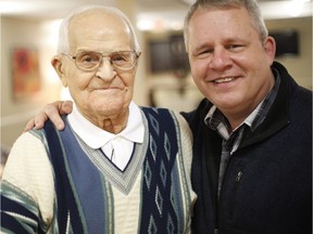 Ken McFarland, 94, and his grandson Sean Davoren, 51, met for the the first time over the Christmas holidays. Craig Pulsifer, Wish of a Lifetime Canada