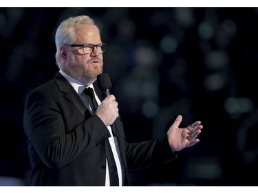 Jim Gaffigan introduces a performance by Little Big Town at the 60th annual Grammy Awards at Madison Square Garden on Sunday, Jan. 28, 2018, in New York. (Matt Sayles/Invision/AP)