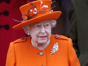 Queen Elizabeth II attends Christmas Day Church service at Church of St Mary Magdalene on December 25, 2017 in King's Lynn, England.