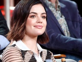 Actress Lucy Hale of the television show "Life Sentence" speaks on stage during the CW portion of the 2018 Winter Television Critics Association Press Tour  at The Langham Huntington, Pasadena on January 7, 2018 in Pasadena, California.