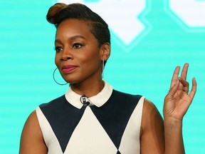 Actor Anika Noni Rose of 'The Quad' speaks onstage during the BET Network portion of the 2018 Winter TCA on January 15, 2018 in Pasadena, California.