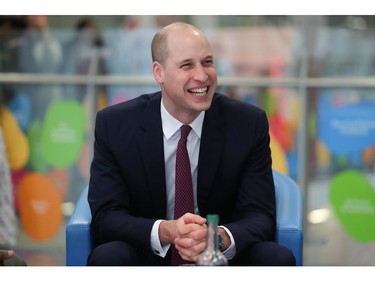 Prince William, Duke of Cambridge speaks with military veterans now working for the NHS as he visits Evelina London Children's Hospital to launch a nationwide programme to help veterans find work in the NHS on January 18, 2018 in London, England.