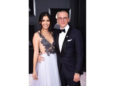 Jessica Andrea (L) and recording artist Logic attend the 60th Annual Grammy Awards at Madison Square Garden on Jan. 28, 2018 in New York. (Dimitrios Kambouris/Getty Images for NARAS)