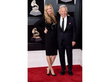 New England Patriots CEO Robert Kraft (R) and Ricki Noel Lander attend the 60th Annual Grammy Awards at Madison Square Garden on Jan. 28, 2018 in New York. (Jamie McCarthy/Getty Images)