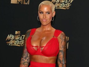 Model Amber Rose arrives for the 2017 MTV Movie & TV Awards at the Shrine Auditorium in Los Angeles, California, May 7, 2017.
