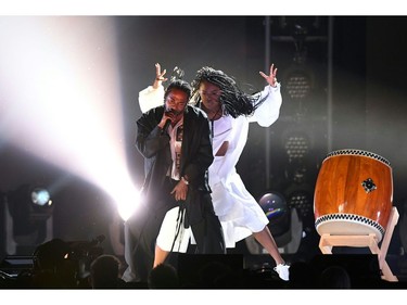 Kendrick Lamar performs during the 60th Annual Grammy Awards show on January 28, 2018, in New York.