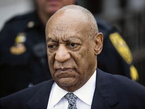 FILE- In this Aug. 22, 2017, file photo, Bill Cosby departs after a pretrial hearing in his sexual assault case at the Montgomery County Courthouse in Norristown, Pa. Jury selection for Cosby's criminal sex assault retrial will start March 29 in the suburban Philadelphia county where he's accused of drugging and molesting a woman in 2004.