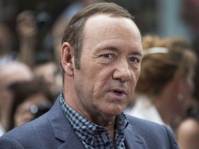 In a Monday, June 9, 2014 file photo, U.S. actor Kevin Spacey arrives for the European Premiere of Now, at a cinema in central London.