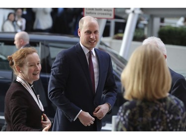 Britain's Prince William visits the Evelina London Children's Hospital, in London on Thursday, Jan. 18, 2018, to launch a nationwide programme to help veterans find work in the NHS.