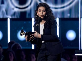 Alessia Cara receives the Best New Artist Grammy during the 60th Annual Grammy Awards show on Jan. 28, 2018, in New York. (TIMOTHY A. CLARY/AFP/Getty Images)