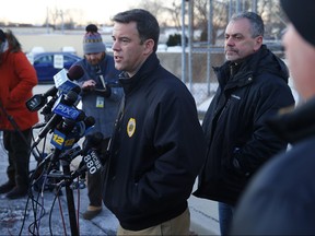 Monmouth County Prosecutor Christopher Gramiccioni speaks at a news conference about the deaths of several people in Long Branch, N.J., on Monday, Jan. 1, 2018.