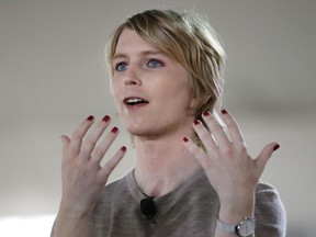 In this Sunday, Sept. 17, 2017 file photo, Chelsea Manning speaks during the Nantucket Project's annual gathering in Nantucket, Mass.
