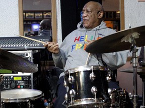 Bill Cosby plays the drums at the LaRose Jazz Club in Philadelphia on Monday, Jan. 22, 2018.(AP Photo/Michael R. Sisak)