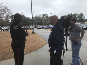 Cumberland County Sheriff Ennis Wright speaks with reporters on Jan. 12, 2018.