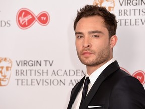Ed Westwick poses in the Winner's room at the Virgin TV BAFTA Television Awards at The Royal Festival Hall on May 14, 2017 in London, England. (Jeff Spicer/Getty Images)