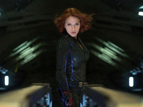 This photo provide by Disney shows Scarlett Johansson as Black Widow in a scene from Marvel's "Avengers: Age Of Ultron."  (Jay Maidment/Disney/Marvel via AP)