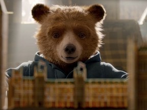 This image released by Warner Bros. Pictures shows the character Paddington, voiced by Ben Whishaw in a scene from " Paddington 2." (Warner Bros. Pictures via AP)