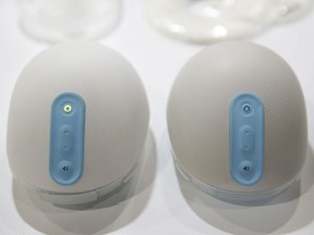 The Willow wearable breast pumps are displayed at CES International Wednesday, Jan. 10, 2018, in Las Vegas.