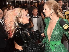 Lady Gaga and  Celine Dion attend The 59th GRAMMY Awards at STAPLES Center on Feb. 12, 2017, in Los Angeles.  (Alberto E. Rodriguez/Getty Images for NARAS)