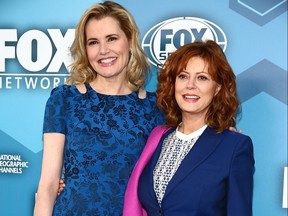 Geena Davis and Susan Sarandon attend FOX 2016 Upfront Arrivals at Wollman Rink, Central Park on May 16, 2016 in New York City. (Astrid Stawiarz/Getty Images)