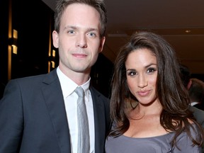Patrick J. Adams (L) and Meghan Markle attend the FINCA Canada Fundraiser At TIFF 2012 during the Toronto International Film Festival on September 11, 2012 in Toronto, Canada. (Photo by Alexandra Wyman/Getty Images For FINCA)