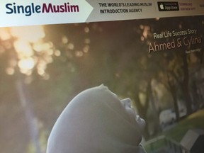 The online dating site SingleMuslim.com is photographed on Jan. 8, 2018.