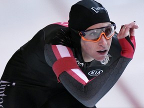 Ivanie Blondin of Canada competes during the women's 3,000 metres distance at the Speed Skating World Cup in Erfurt, Germany, Sunday, Jan. 21, 2018.