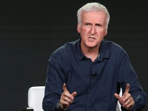 Director James Cameron of the television show AMC Visionaries: James Cameron's Story of Science Fiction speaks onstage during the AMC portion of the 2018 Winter Television Critics Association Press Tour on January 13, 2018 in Pasadena, California.  (Tommaso Boddi/Getty Images for AMC)